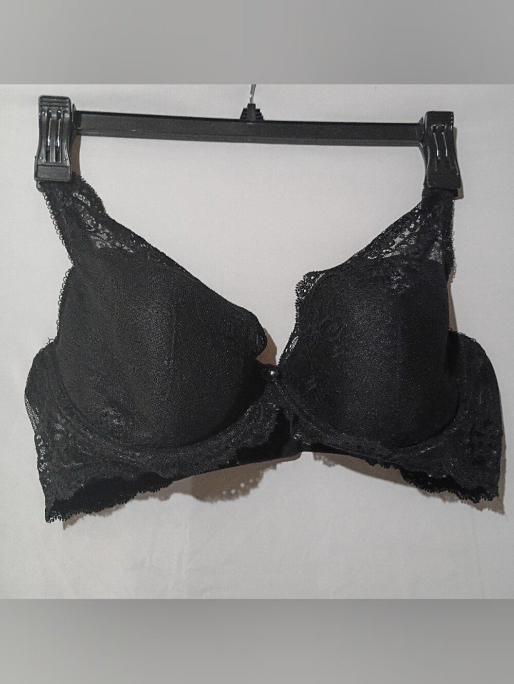 38D Black Lace Molded, Adjustable Straps, Push Up, Lace Bra